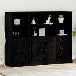 Berkfield Highboard Black Oak 132X35,5X103,5 Cm Engineered Wood - thumbnail 1