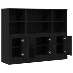 Berkfield Highboard Black Oak 132X35,5X103,5 Cm Engineered Wood - thumbnail 7
