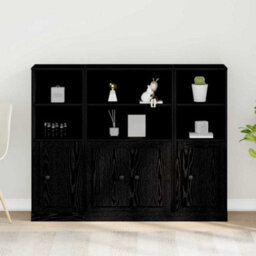 Berkfield Highboard Black Oak 132X35,5X103,5 Cm Engineered Wood - thumbnail 4