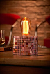 Auraglow Mysa Mosaic Effect Stone Table Desk Lamp - Soho - With Ag547 - thumbnail 1