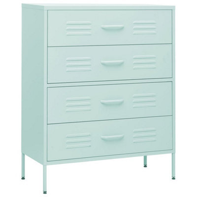 Berkfield Durable Chest Of Drawers Mint 80X35X101.5 Cm Steel