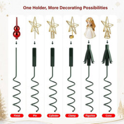 Vivo Technologies Christmas Tree Topper Holder Twist-On Adjustable Treetop Xmas Decor Support - thumbnail 5