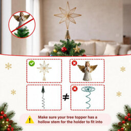 Vivo Technologies Christmas Tree Topper Holder Twist-On Adjustable Treetop Xmas Decor Support - thumbnail 7