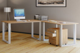 Vcm Desk Lona White / Sonoma Oak H. 76 X W. 220 X D. 160 Cm - thumbnail 2