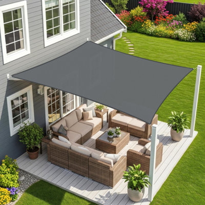 Grey 2X4M Shade Sail 95% Uv Protection Waterproof - image 1