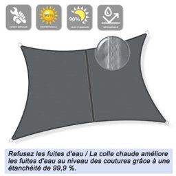 Grey 2X4M Shade Sail 95% Uv Protection Waterproof - thumbnail 2