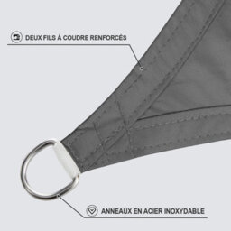 Grey 2X4M Shade Sail 95% Uv Protection Waterproof - thumbnail 3