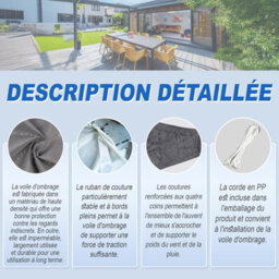 Grey 2X4M Shade Sail 95% Uv Protection Waterproof - thumbnail 4