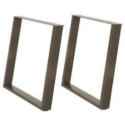 Berkfield Modern Dining Table Legs U-Shaped 2 Pcs Natural Steel 100X(72-73) Cm Steel