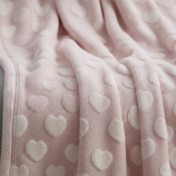 Heart Design Throw Blanket Soft Cosy Decorative Throw For Sofa And Bed Pink 150X200Cm - thumbnail 2