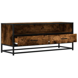 Walplus Tv Cabinet Smoked Oak 100X34.5X40 Cm Engineered Wood And Metal - thumbnail 7
