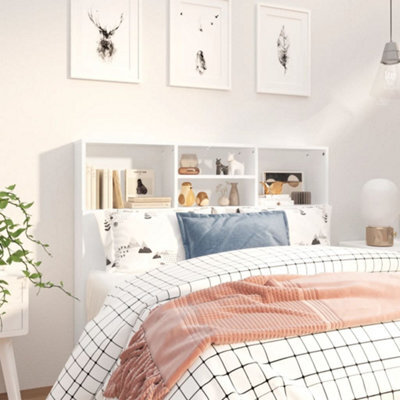 Vidaxl Headboard Cabinet White 120X19X103.5 Cm Headboard Cabinets - image 1