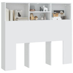 Vidaxl Headboard Cabinet White 120X19X103.5 Cm Headboard Cabinets - thumbnail 4