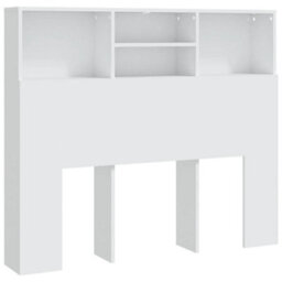 Vidaxl Headboard Cabinet White 120X19X103.5 Cm Headboard Cabinets - thumbnail 2