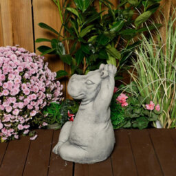 Serene Large Cast Stone Yoga Hippo Garden Statue - thumbnail 5