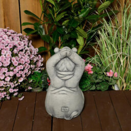 Serene Large Cast Stone Yoga Hippo Garden Statue - thumbnail 3