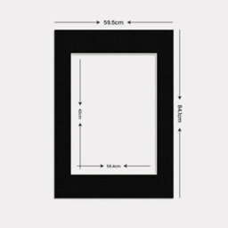 Ak Frames A1 Black Picture Mounts To Fit A2 Aperture Size - Mount Board Only (No Frame Included) - thumbnail 3