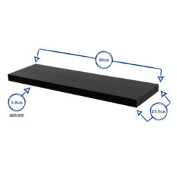 Harbour Housewares 80Cm Floating Wall Shelf - Black - Photo Gallery Bookshelf Wall Shelves For Storage & Display - thumbnail 3