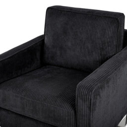 Beliani Industrial Armchair Vind Corduroy Black - thumbnail 7