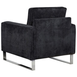 Beliani Industrial Armchair Vind Corduroy Black - thumbnail 6