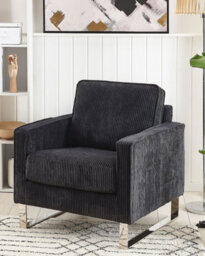 Beliani Industrial Armchair Vind Corduroy Black - thumbnail 2