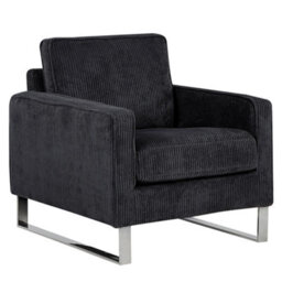 Beliani Industrial Armchair Vind Corduroy Black - thumbnail 4