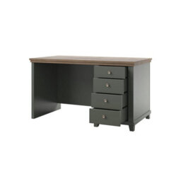 Arte Evora Office Desk 140Cm In Green & Oak Lefkas - Sturdy Desk With Soft-Close Drawers And Elegant Detailing - thumbnail 2