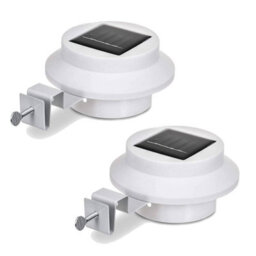 Taylor & Brown 2 X Solar Led Fence Gutter Lights, Super Bright, Weather-Resistant, No Wiring, Home & Garden Décor (White)