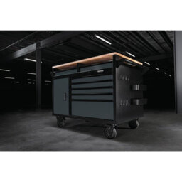 Draper Bunker 48 Inch Grey 14 Drawer Roller Tool Cabinet With Hardwood Worktop,multi Functional Storage Solution For Garage & Workshop - thumbnail 3