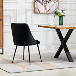 Morandi Velvet Dining Chairs - Set Of 2 - Black - thumbnail 3