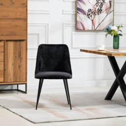Morandi Velvet Dining Chairs - Set Of 2 - Black - thumbnail 2