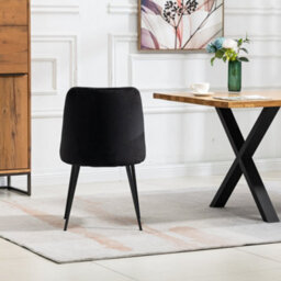 Morandi Velvet Dining Chairs - Set Of 2 - Black - thumbnail 4