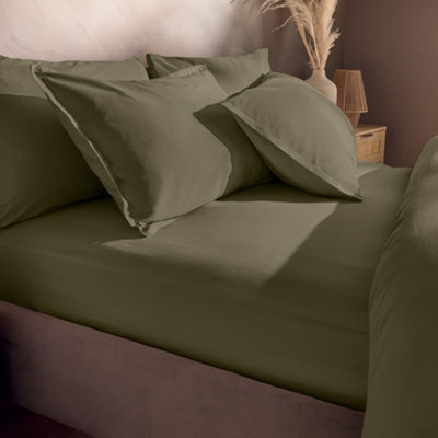 Silentnight Cotton Rich T180 Fitted Sheet - Sage - image 1