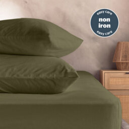 Silentnight Cotton Rich T180 Fitted Sheet - Sage - thumbnail 4