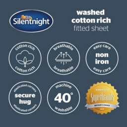 Silentnight Cotton Rich T180 Fitted Sheet - Sage - thumbnail 6