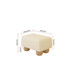 Snow White Natural Wood Bun Feet Faux Leather Small Footstool  Handmade Uk By Footstools Direct - thumbnail 2