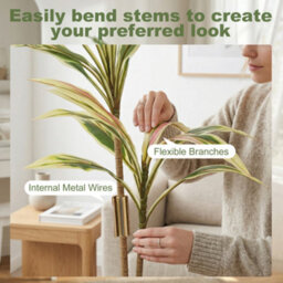Homcom 90 Cm Artificial Cordyline Tree In Moss Effect Pot, Yellow - thumbnail 6
