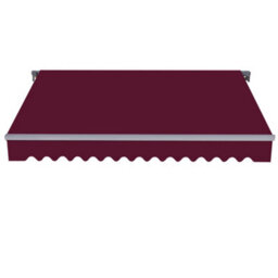 Sundaze 4M X 3M Manual Awning Retractable Gazebo Canopy Outdoor Patio Garden Sun Shade Shelter Wine Red - thumbnail 3