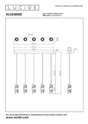 Lucide Kligande - Pendant Light - Led Dim. - 5X7,8W 2700K - Matt Gold / Brass - thumbnail 9