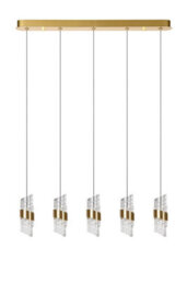 Lucide Kligande - Pendant Light - Led Dim. - 5X7,8W 2700K - Matt Gold / Brass - thumbnail 2