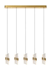Lucide Kligande - Pendant Light - Led Dim. - 5X7,8W 2700K - Matt Gold / Brass