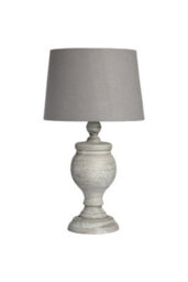 Uthina Modern Grey Table Lamp With Linen Shade For Lounge & Bedroom - thumbnail 1