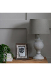 Uthina Modern Grey Table Lamp With Linen Shade For Lounge & Bedroom - thumbnail 4