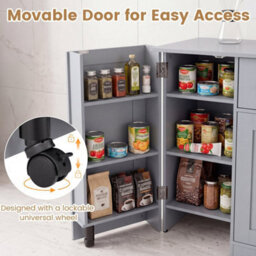 Grey Buffet Cabinet With 3 Doors 105 Cm Modern Sideboard With 3 Doors For Kitchen - thumbnail 5