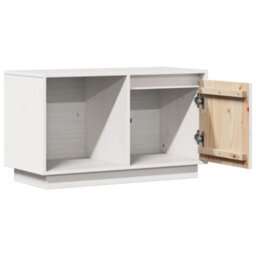 Berkfield Stylish Tv Cabinet White 74X35X44 Cm Solid Wood Pine - thumbnail 5
