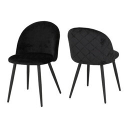 Seconique Marlow Chairs Black Velvet Priced At A Pack Of 4 Chairs - thumbnail 1