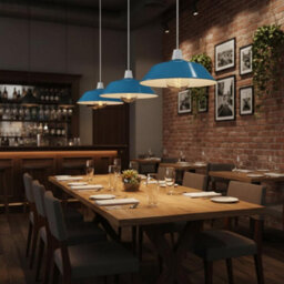 36Cm Blue Metal Easy Fit E27 Pendant Ceiling Lamp Shade - thumbnail 8