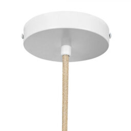 Beliani Boho Rattan Pendant With Natural Beige Velvet Shade, Adjustable Cord, 450mm Dia - thumbnail 6
