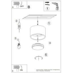 Sollux Lighting Modo Aluminum Burgundy 1 Lights Minimalist Ceiling Lamps - thumbnail 9