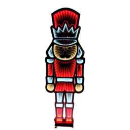 Samuel Alexander 74Cm Infinity Light Up Standing Nutcracker Christmas Decoration With Red & White Leds On Metal Base - thumbnail 4